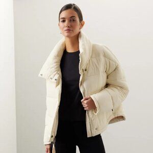 OOF Wear Women's White Puffer Jacket Winter Neutral Size 46 Italian or XL $448